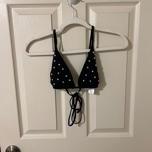 L*Space Beaded Daisy Brittany Bikini Top Black
